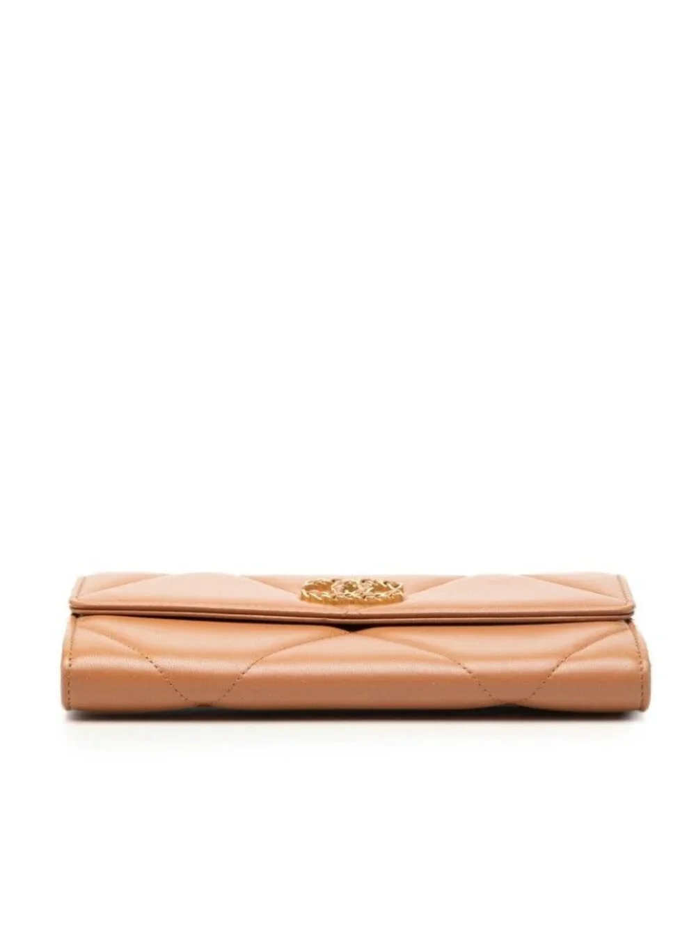 Chanel CC Logo 19 Didznoff Quilted Wallet Brown Lambskin